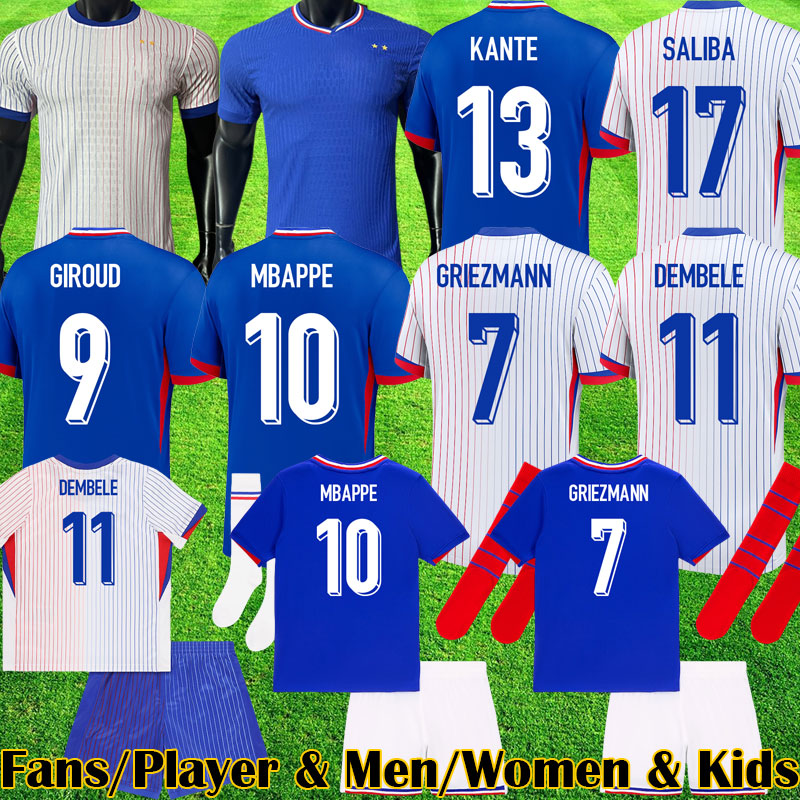 3XL 4XL Maillots de football 2024 Soccer Jerseys French MBAPPE Fra nces Euro Football shirts GRIEZMANN CAMAVINGA maillot kit shirt hommes enfants MEN kids uniform