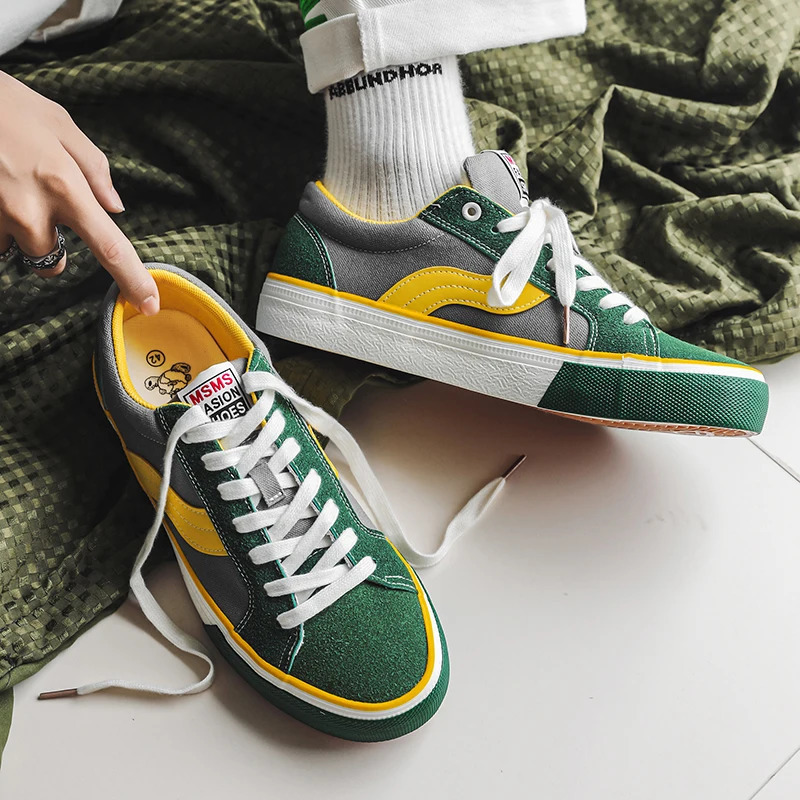 Mens casual sports shoes personalized mixed color skateboarding outdoor running tennis sports shoes flat sports shoes couple 35-44 240617