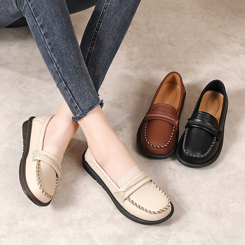 2024 Spring Loafers: Women's Soft Leather Casual Slip-on Flats dh910320090