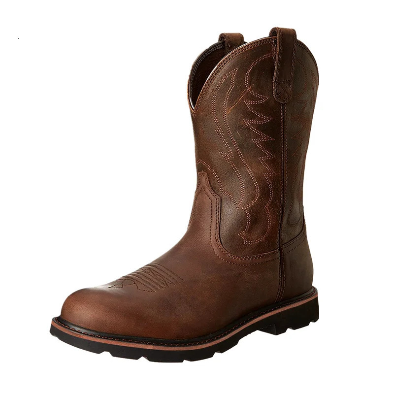 Autumn Winter European Retro Square Toe Hightop Knight Boots Snow Mens Cowboy Combat Women 240617 ca79