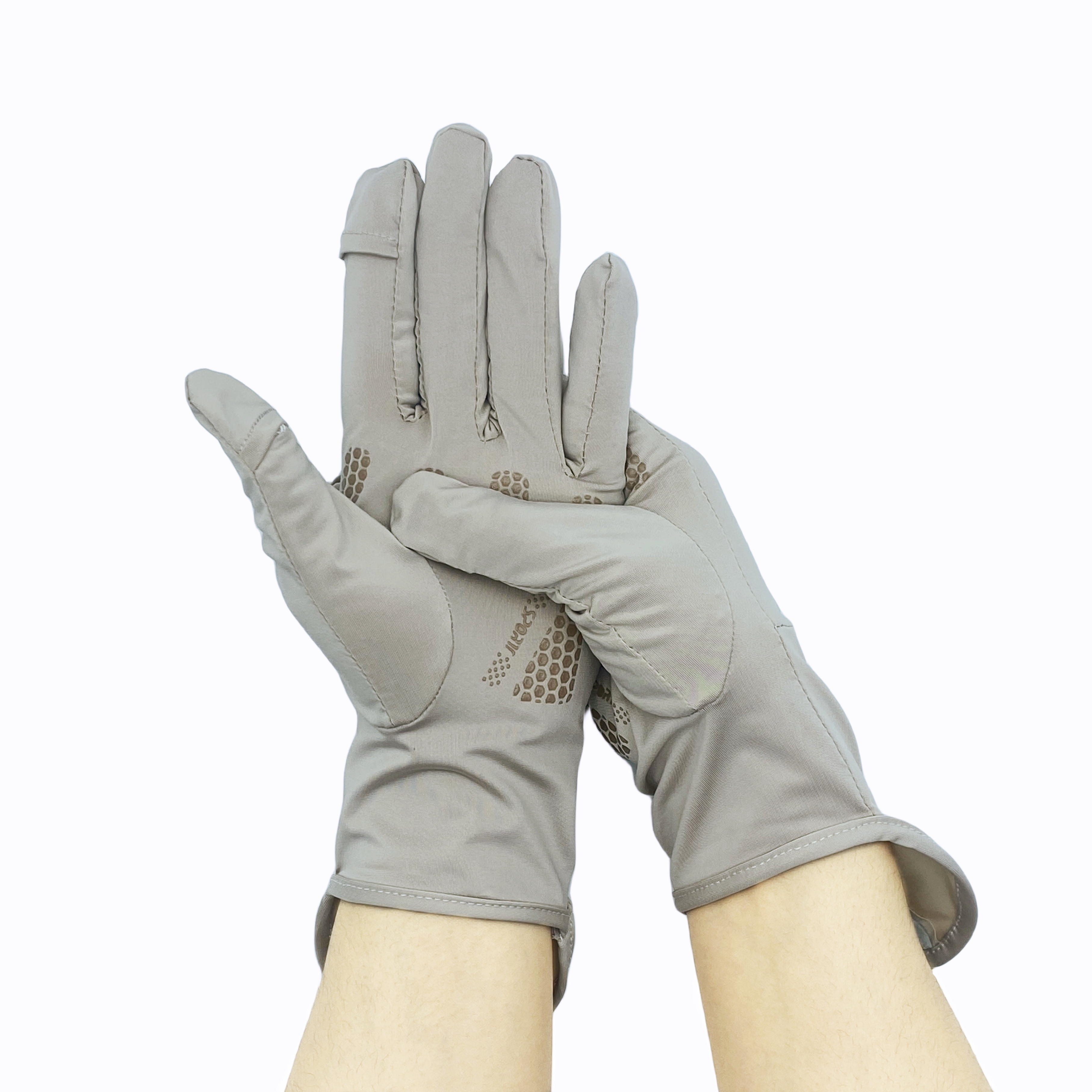 Mid length sun protection sleeves, summer ice silk UV resistant gloves