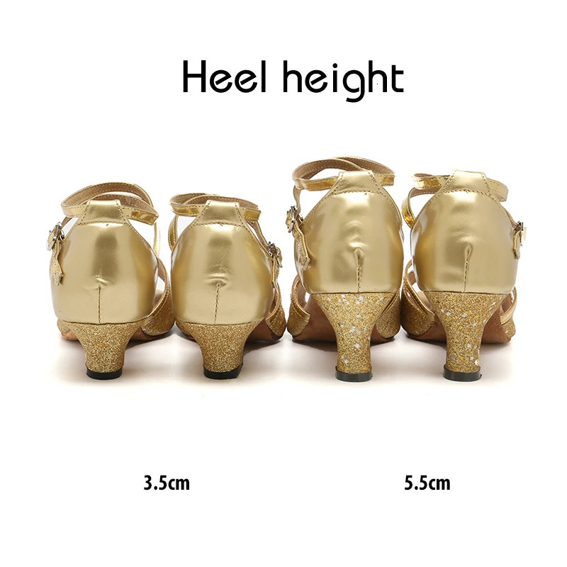 Women Shoes Latin Dance Shoes for Woman Girls Ladies Ballroom/Outdoor Modern Tango Dancing Shoes Salsa Heeled Sandals Glitter 240617