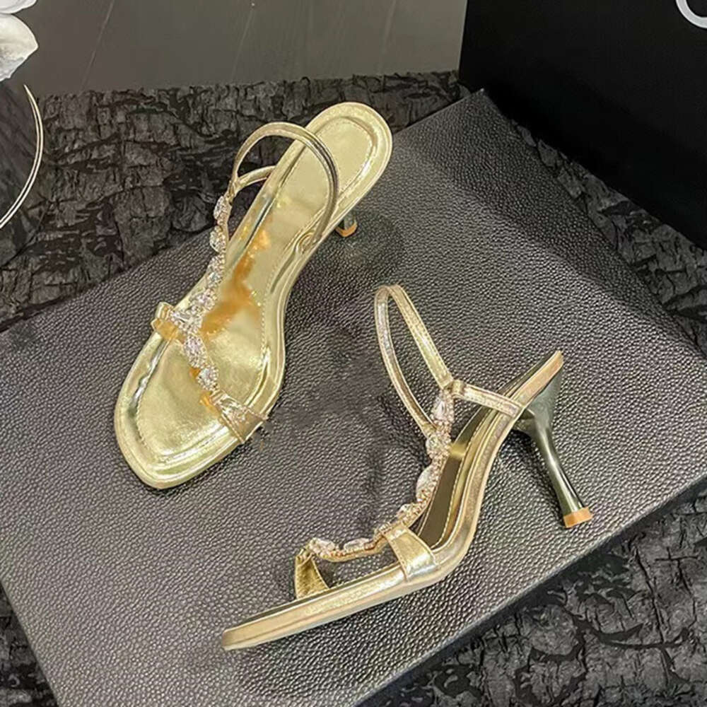 2024 Summer Sexy Stiletto High Heels Women Gladiator Sandals Rhinestone Female Party Wedding Bridal Shoes Sandalias Mujer