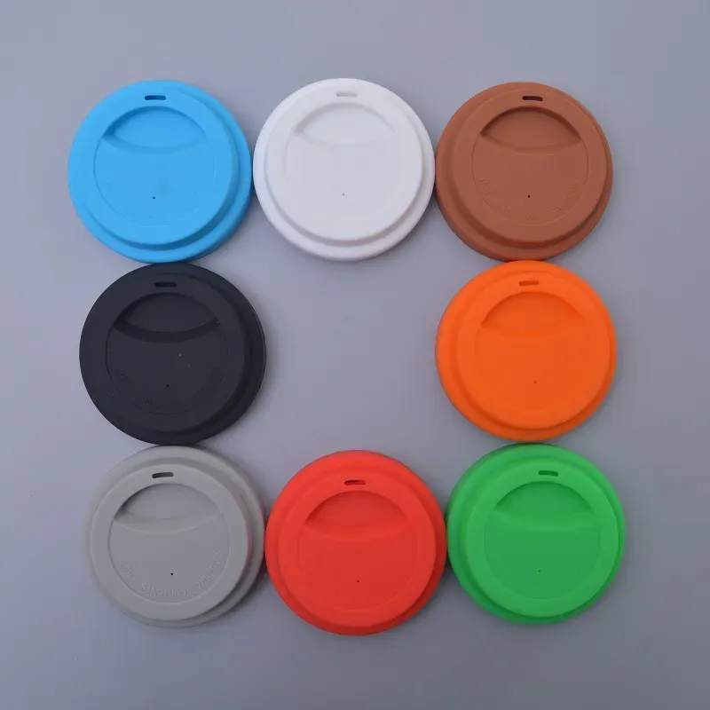 Silicone Cup Lids 9cm Anti Dust Spill Proof Food Grade Coffee Mug Milk Tea Cups Cover Seal Lids HJ6.18