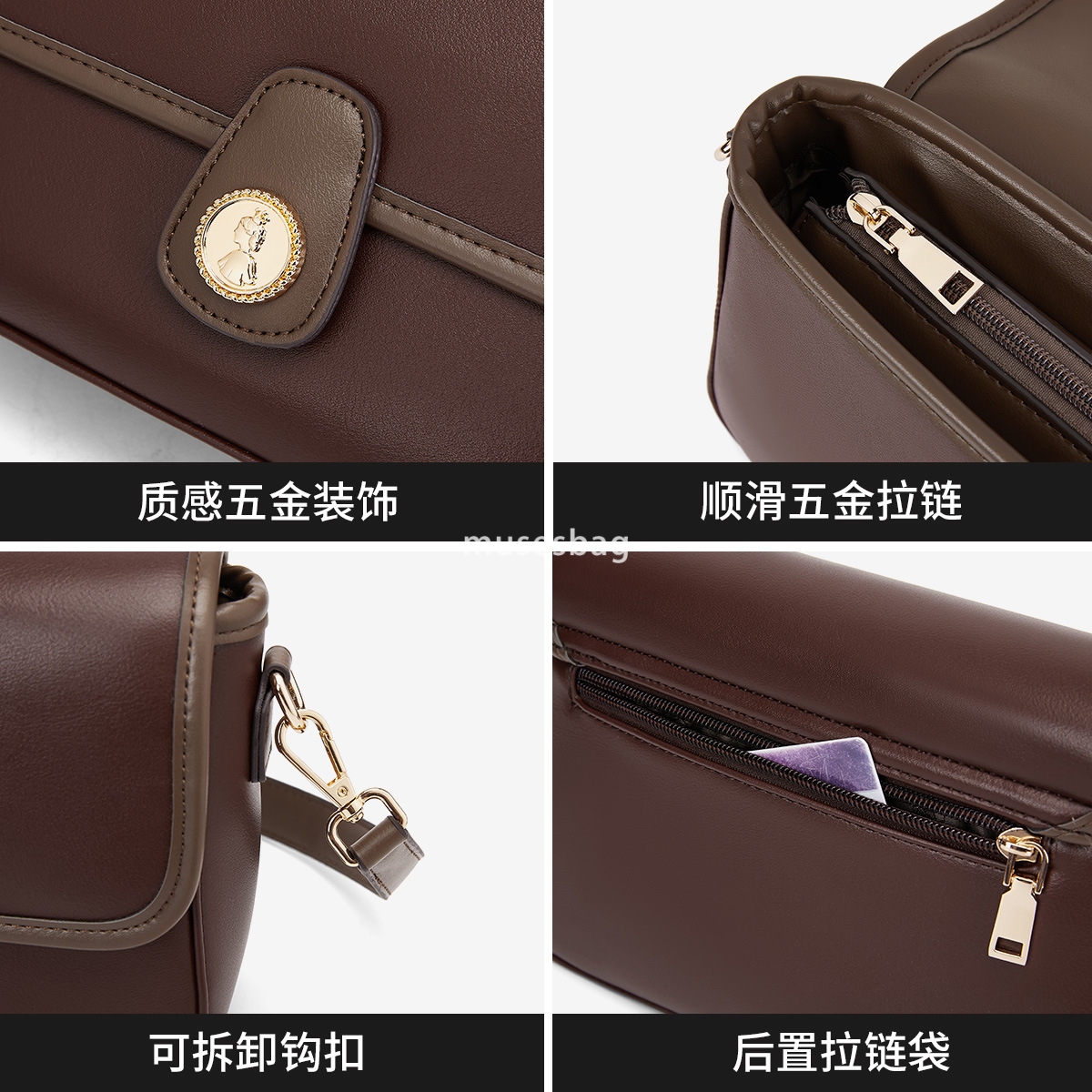 Business Commuting Daily Matching Women's Small Square Bag Versatile Fashion Crossbody Bag Single Shoulder Bag Commuting Phone Bag Women's B
