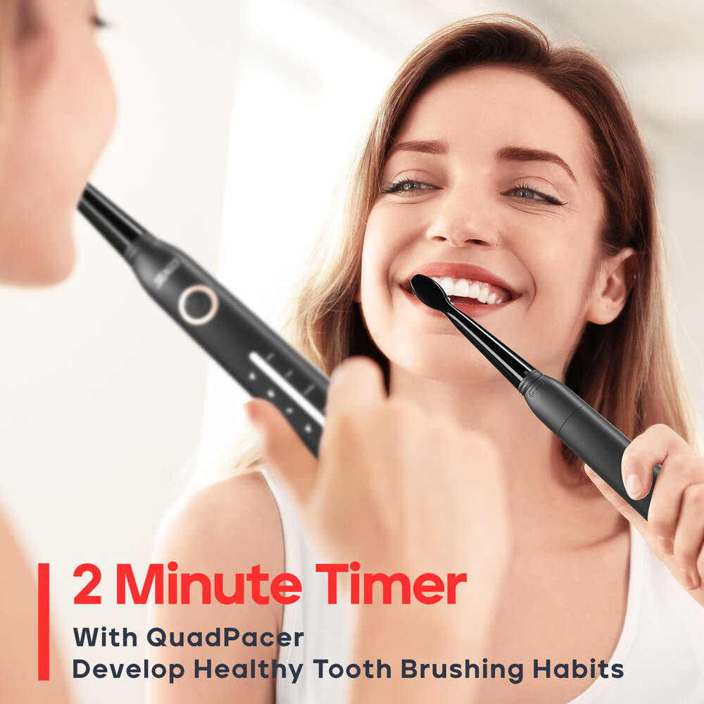 Seago Sonic Electric Tooth brush USB Rechargeable Adult Ultrasonic Teeth Cleaning 10 Replacement Toothbrush Heads F618-85