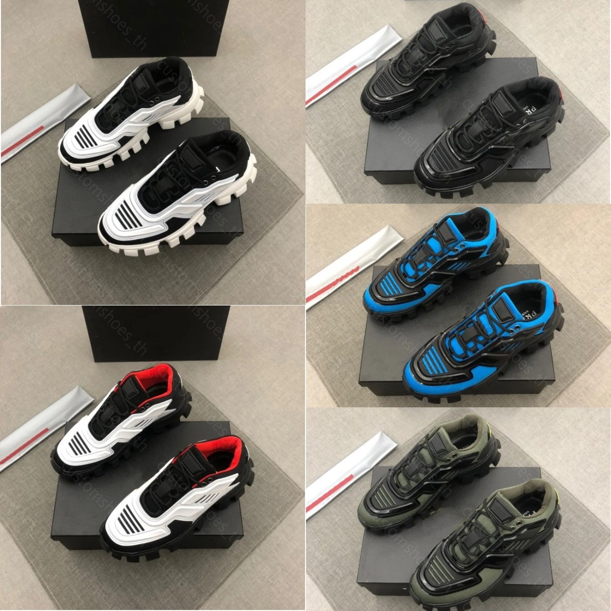 Designer Sneaker 19FW Cloudbust Thunder Sneakers Technical Fabric Sneakers Leather Sneaker Lace Up Sneakers Calfskin Casual Shoes Men Trainers With Box