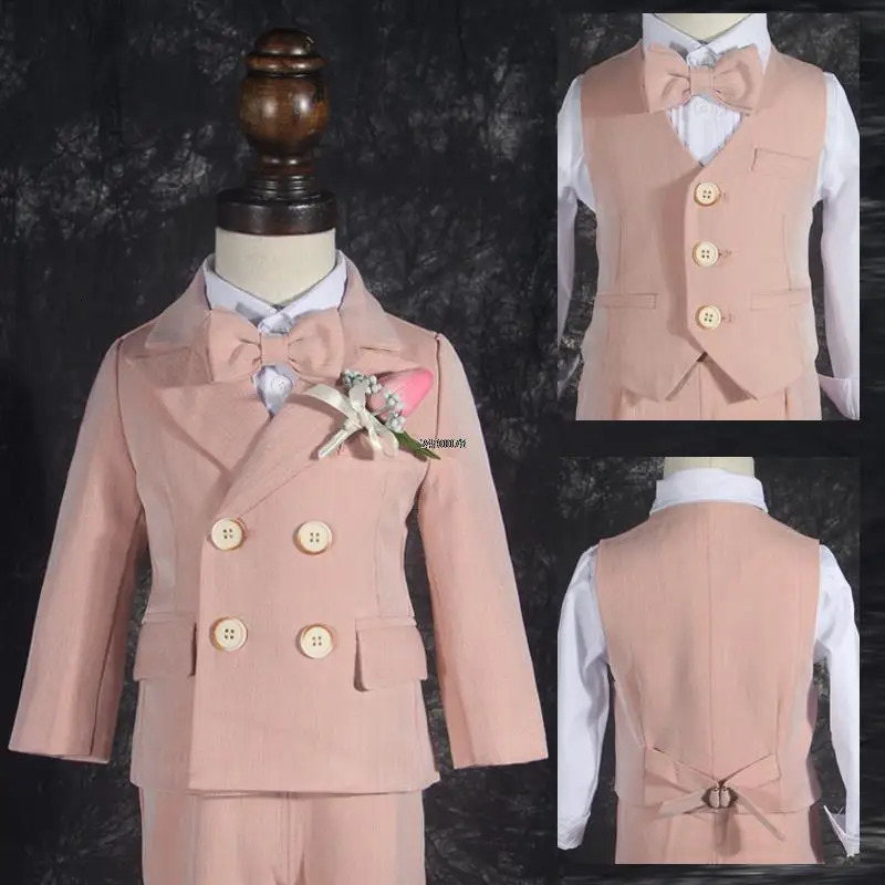 Little Boys Pography Suit Children Wedding Dress Kids Stage Performance Blazer Suit Baby Birthday Formal Ceremony Costume 240618