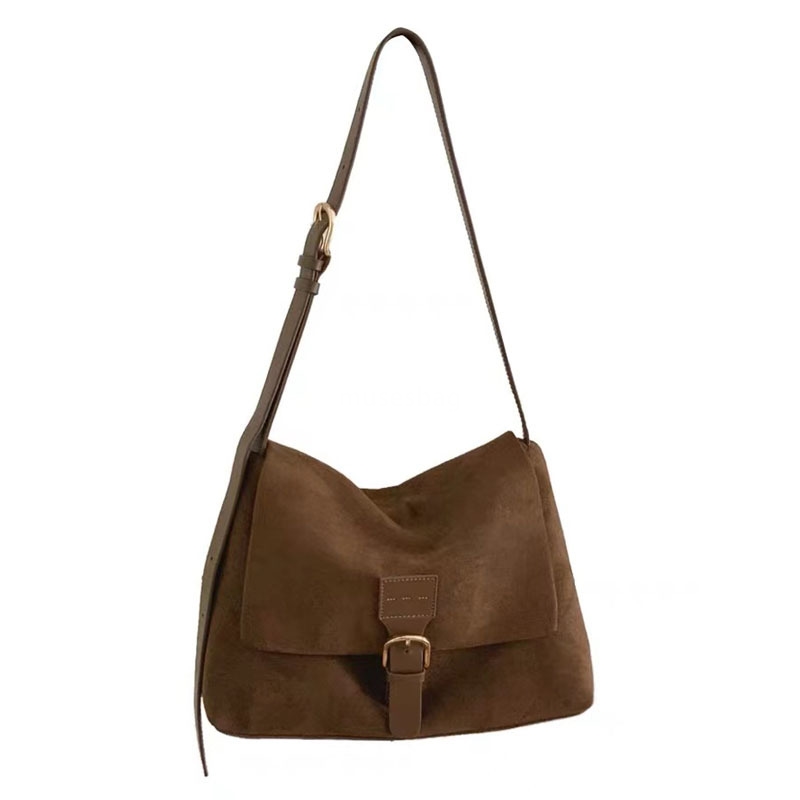 Street niche design Korean version of spring/summer women's bag new retro style velvet surface single shoulder underarm bag versatile casual cros