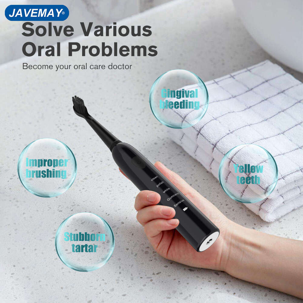 Super Sonic Electric Toothbrush for Adults Kid Smart Timer Whitening IPX7 Waterproof USB Charge Replaceable Brush Head J110 J209 F618-15