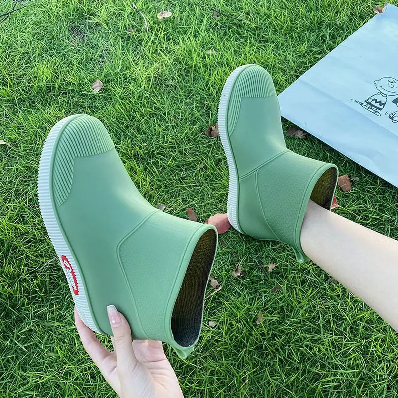 rain boots for women outdoor fashionable rain boots winter cotton warm outdoor non-slip waterproof rubber shoes for w 240618