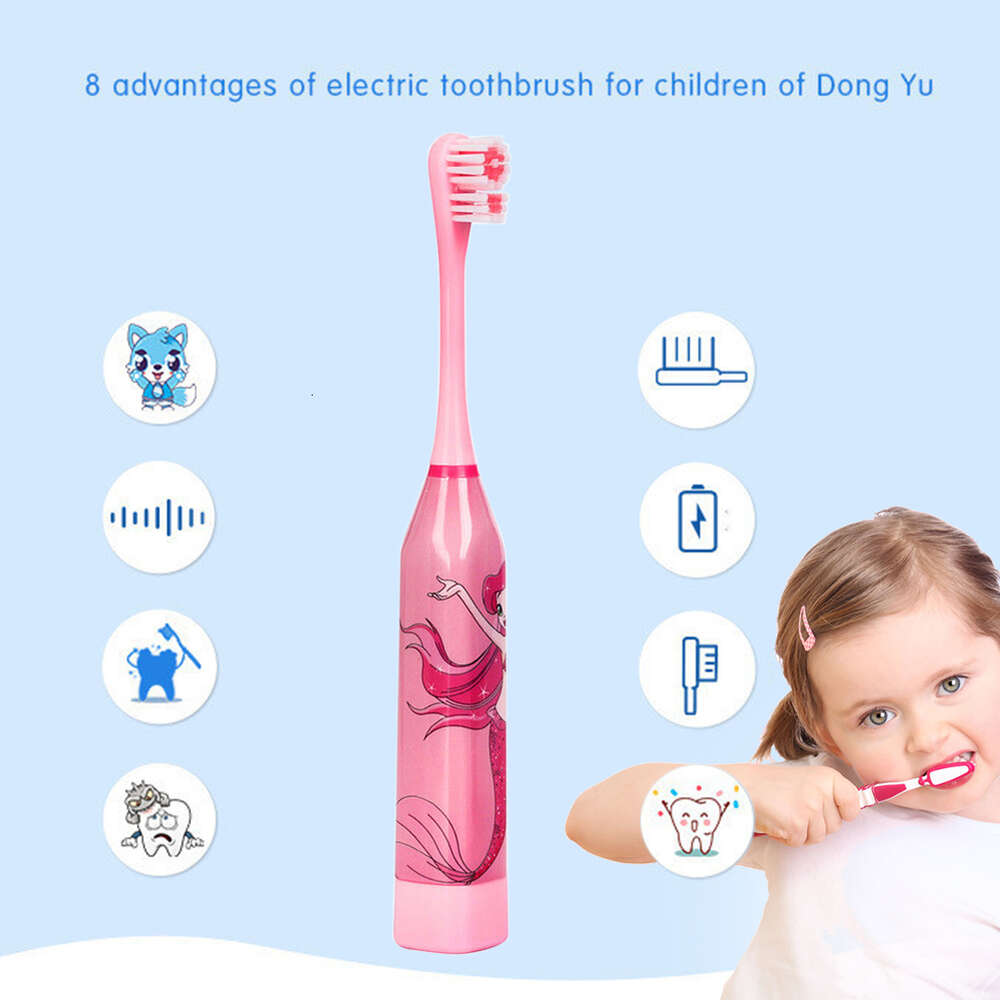 Children Electric with Replaceable Head Cartoon Patterns IPX7 Waterproof 23000 Times Automatic Mute Sonic Toothbrush F618-7