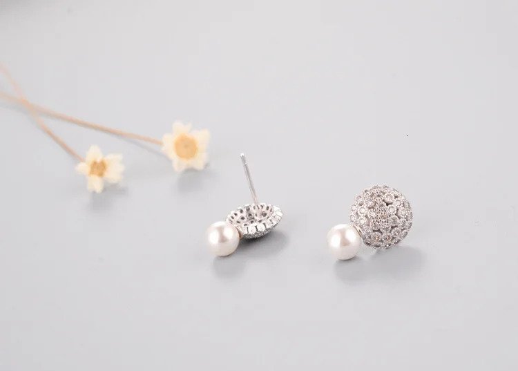 Real 925 Sterling Silver Shell pearl has flower Stud Earrings for Women Girls Fashion sterlingsilverjewelry brincos brinco 240618