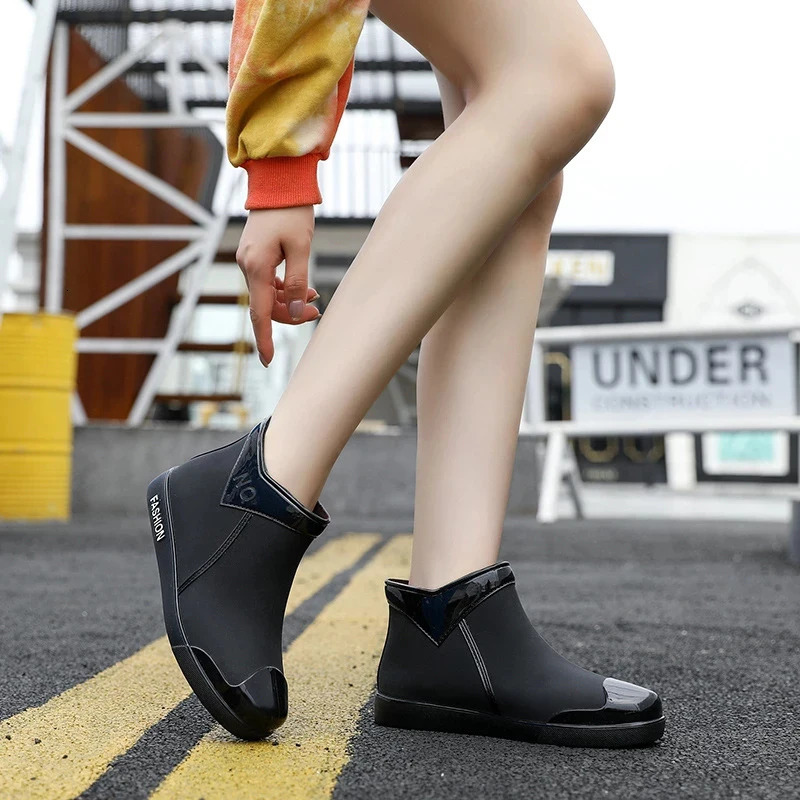 Autumn Womens Rain Boots Rubber Shoes Women Waterproof Ankle Boots Rain Shoes Spring Autumn Female Shoe Ankle Boot 240618