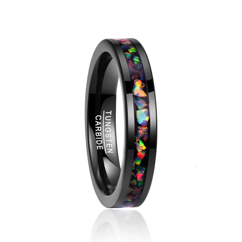 Personality Men s Tungsten carbide Finger Rings in Black Inlaid Opal Ring Size 7-12 Vintage Jewelry Gift Handmade Rings 240618