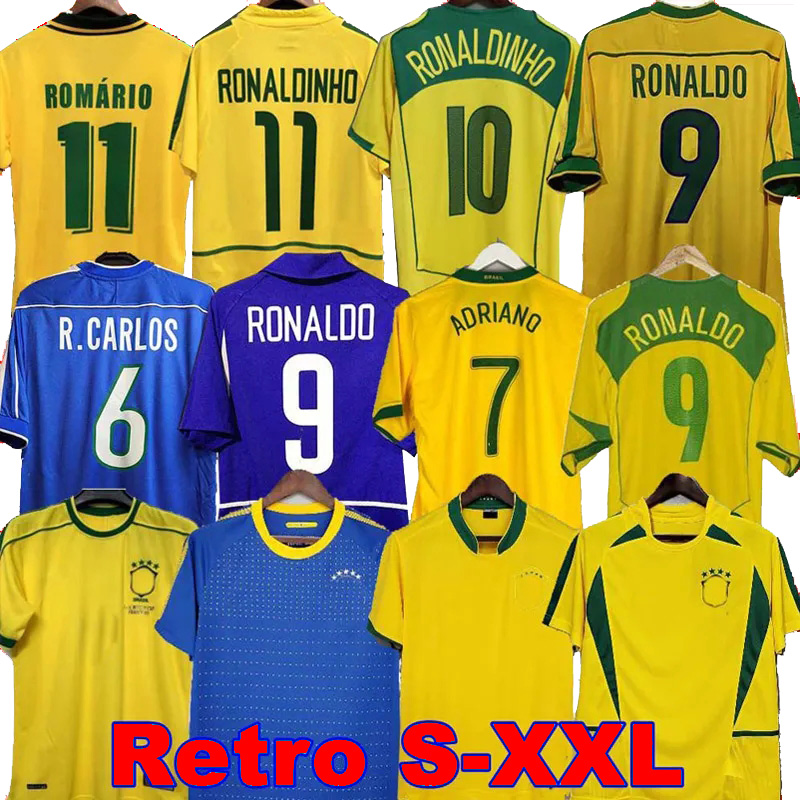Brazils retro soccer jersey vintage classic 1998 2002 Carlos Romario Ronaldinho brasil football shirt 2004 camisa de futebol 1994 2006 RIVALDO 1988 2000 1957 2010