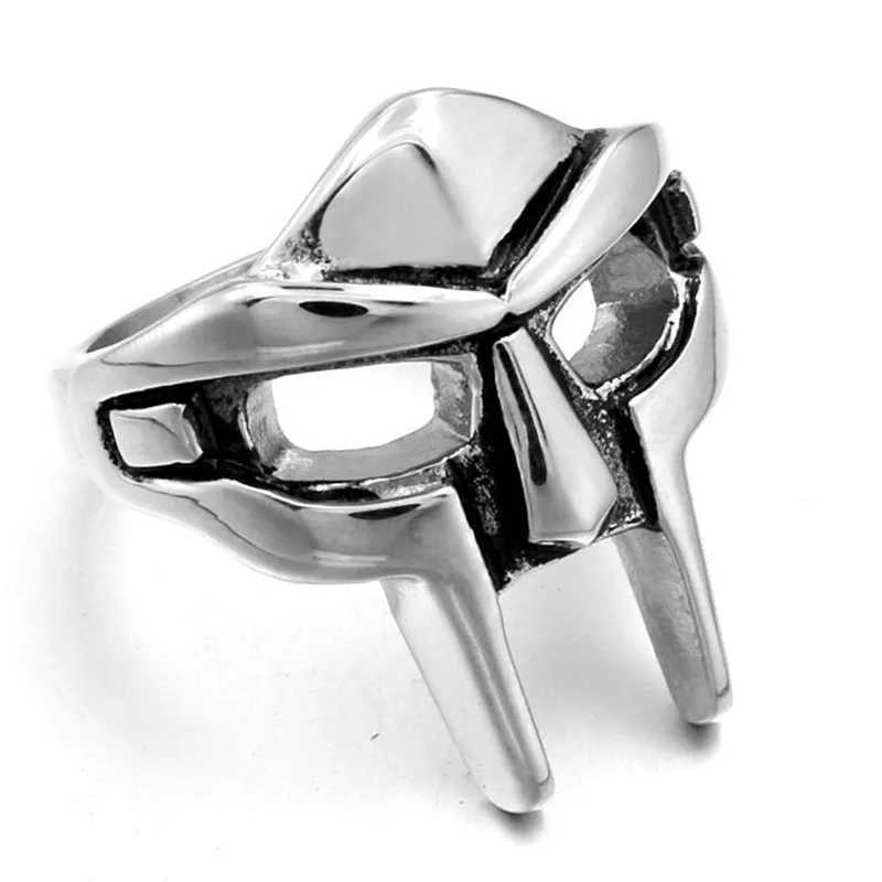 Band Rings Oly2u Goth Hip Hop Mf Doom Mask Finger Rings for Men Gladiator Punk Egyptian Pharaoh Male Ring Retro Jewelry Party AccessoriesL246