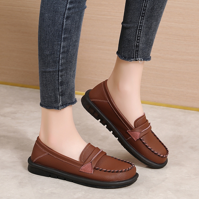 2024 Spring Loafers: Women's Soft Leather Casual Slip-on Flats dh910320090