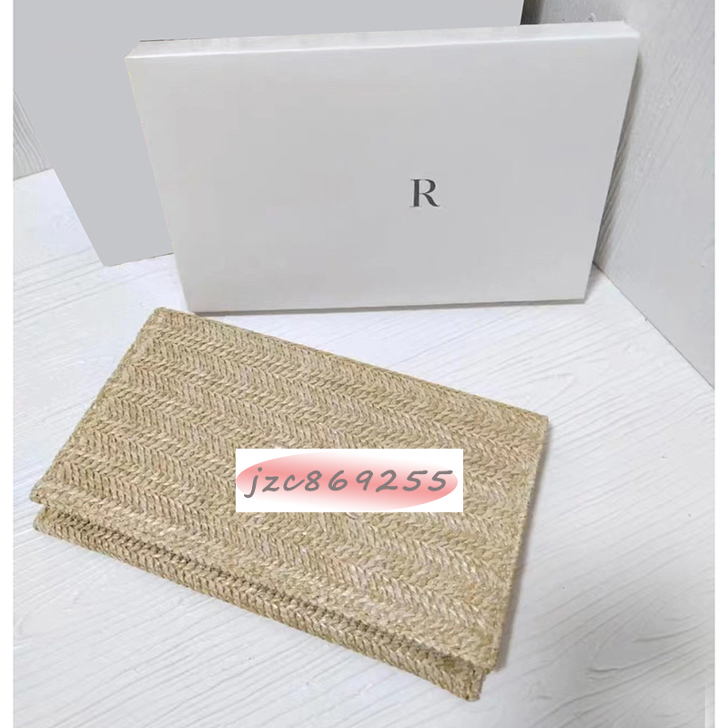 23X14CM Storage bags fashion grass rope woven makeup bag holiday pouch classical letter zipper case vip gift box