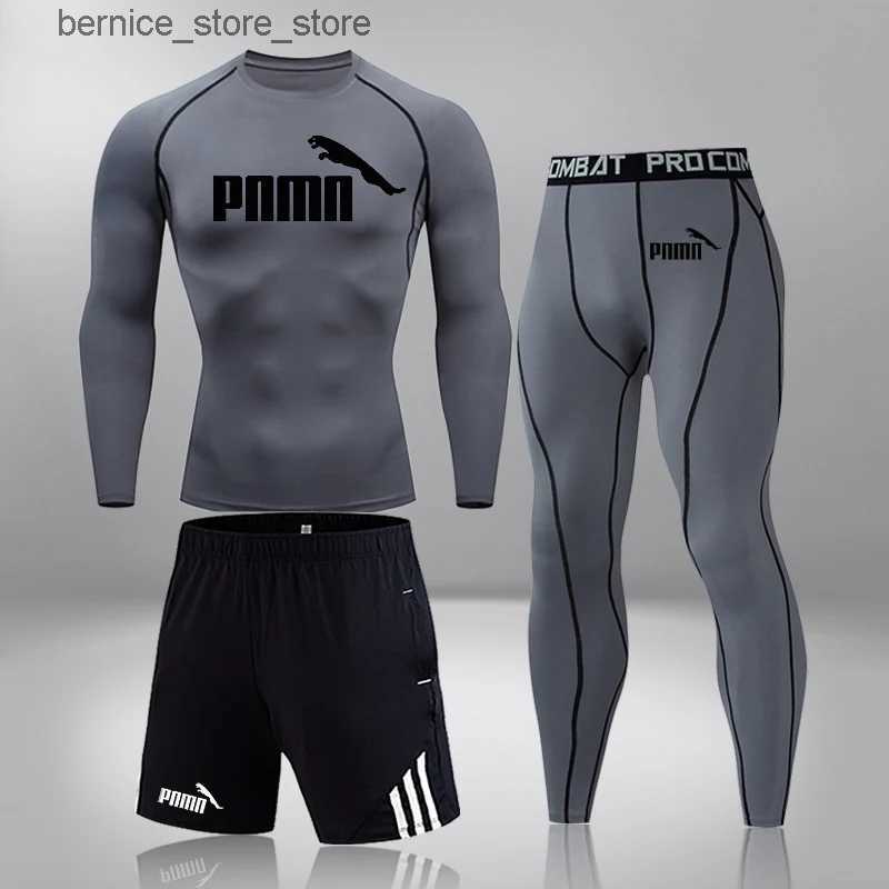 Men's Tracksuits Mens Sportswear Compression Suits Training Clothing Set Training Jogging Sports Thermal Underwear Running Workout Gym Tights Q240618
