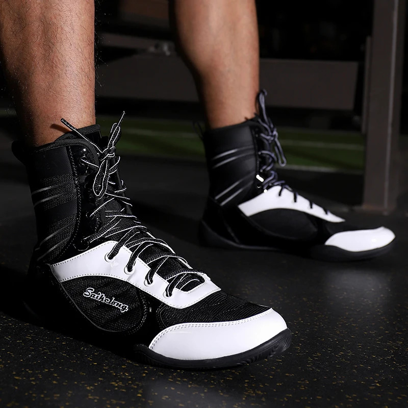 Ultralight Men Professional Women Kids Bo Sneakers Fighting Weightlifting Shoes Non-slip High Top Wrestg Training Boots 240