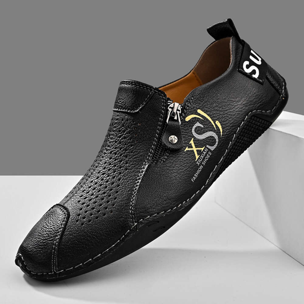 Withdrawal And Italian Leakage Picking Of Real Leather For Men S Casual New Hollow Out Single Shoes Ddmysaturn
