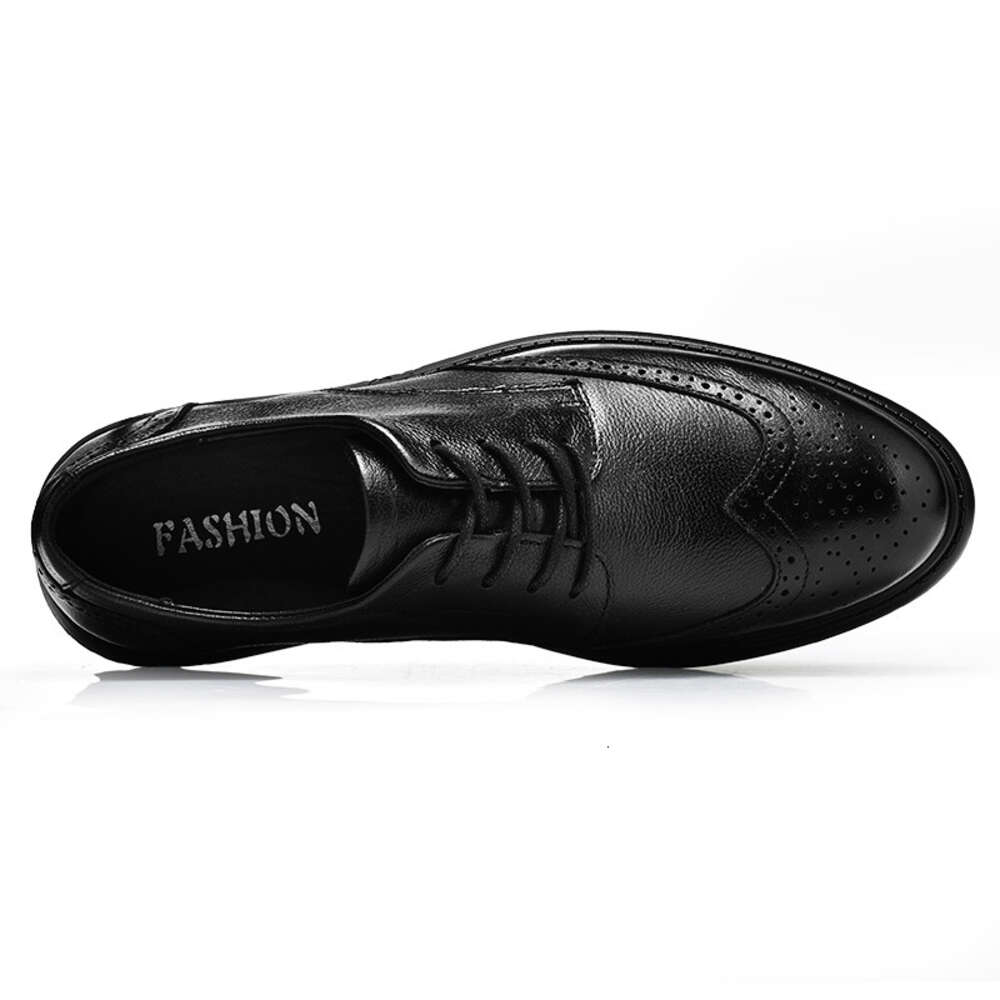 Block Men S Low Cut Top Layer Cowhide Upper Large Sized Casual Shoes Black Carved Business Leather Ddmysaturn