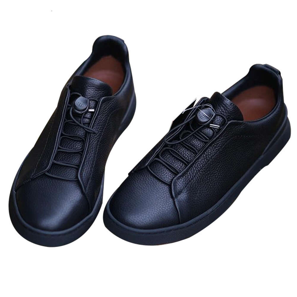 Light Luxury Italian Top Layer Cowhide Men S Breathable Board Shoes Korean Version Color Band Loose Casual Ddmysaturn