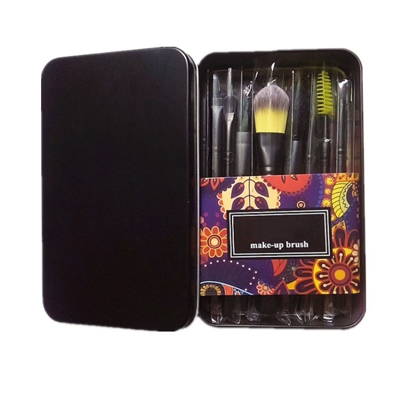 12pcs Portable Makeup Brushes Make Up Brush Set Foundation Blush Eye brocha de maquille Kit Metal Box