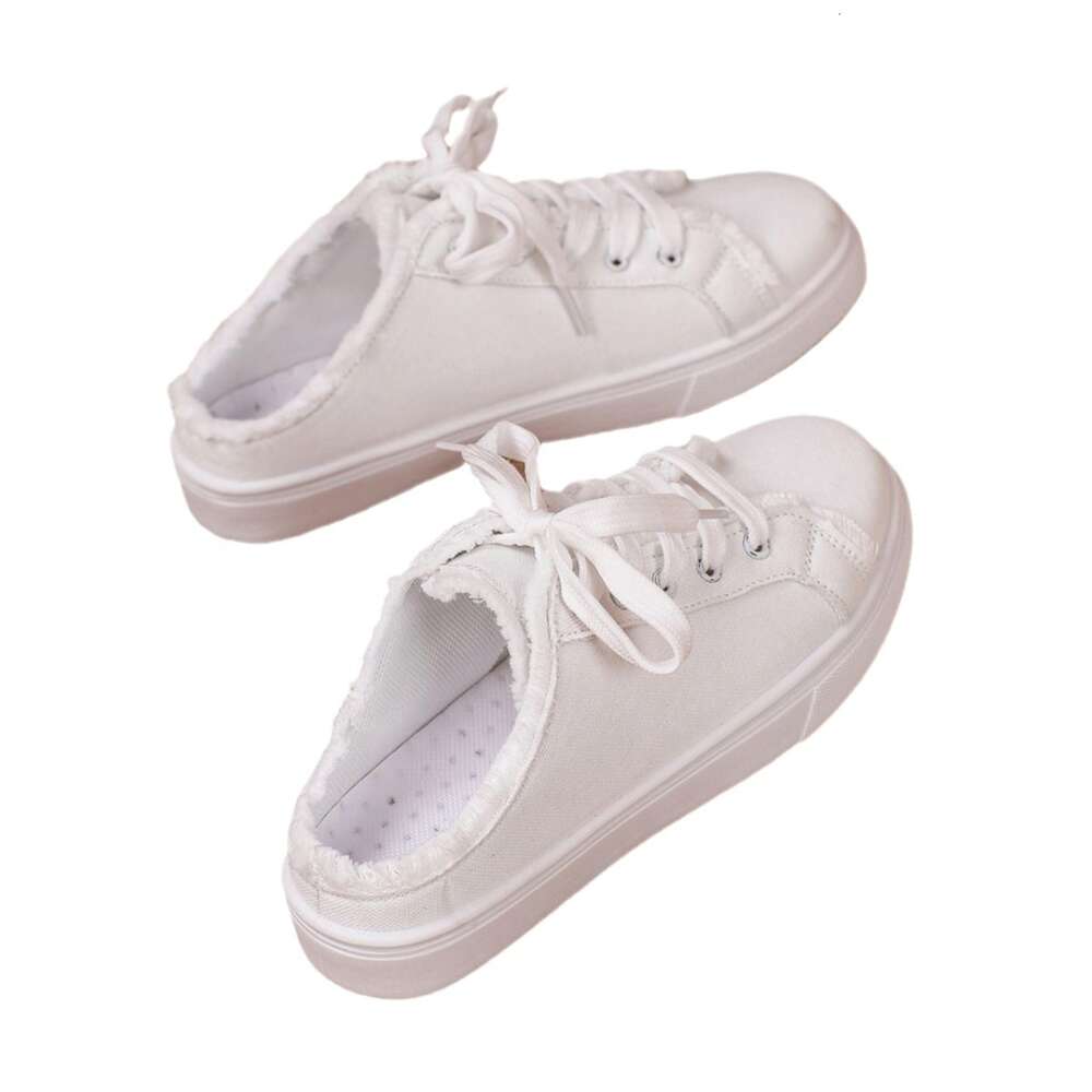 Size Summer Large New Slippers Women S Fashion Versatile Little White Half Slipperboard Shoes Ddmysaturn