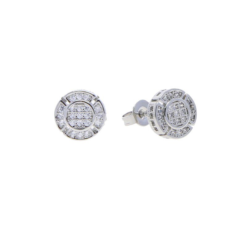 Bg Micro Pave Sparkg Cubic Zirconia Unique Round Square Earrings For Women