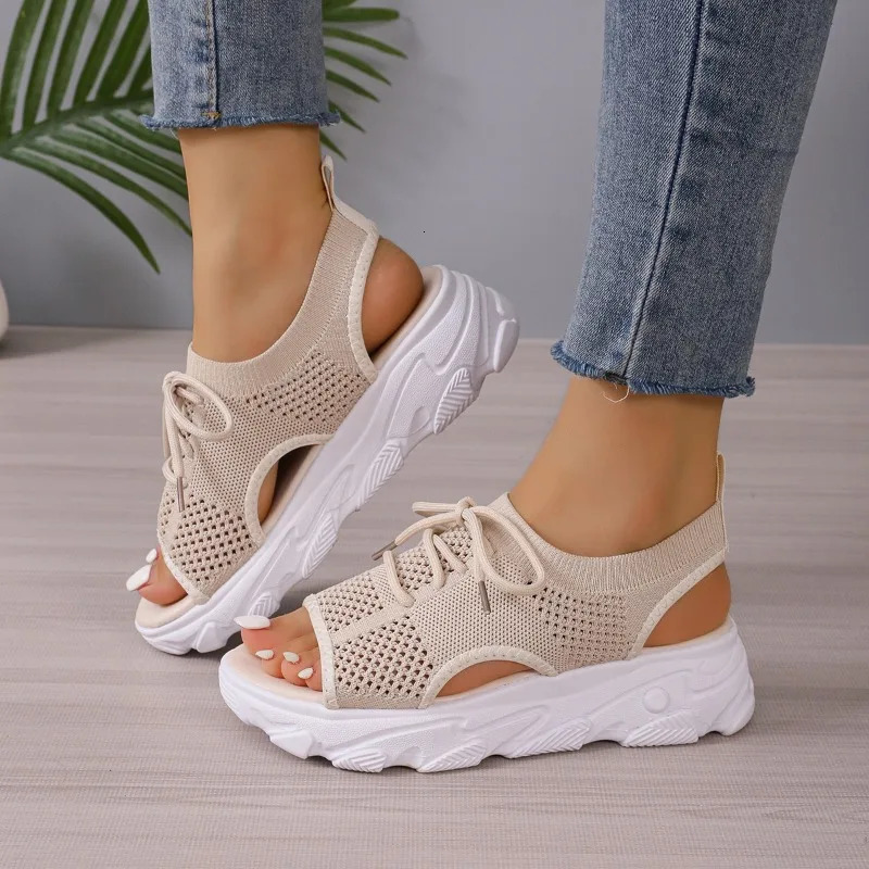 Large Size Sports Sandals Women 2024 Casual Platform Shoes Thick-Soled Sandalias Open Toe Beach Shoes for Women Zapatos Mujer 240619