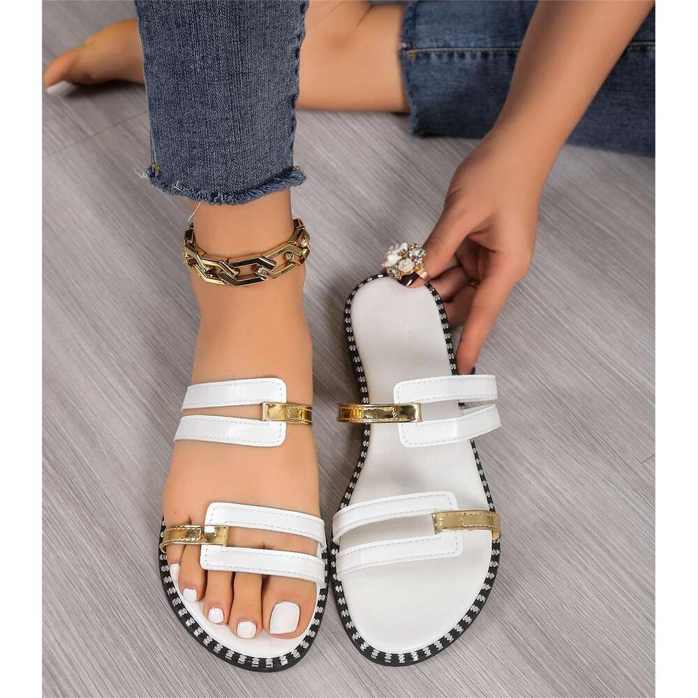 New Oversized Summer Women S Fashion Cross Flat Slippers Ddmysaturn