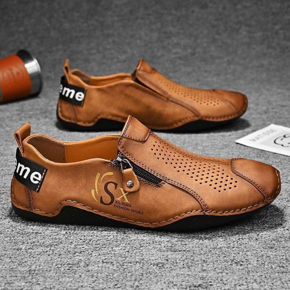 Withdrawal And Italian Leakage Picking Of Real Leather For Men S Casual New Hollow Out Single Shoes Ddmysaturn