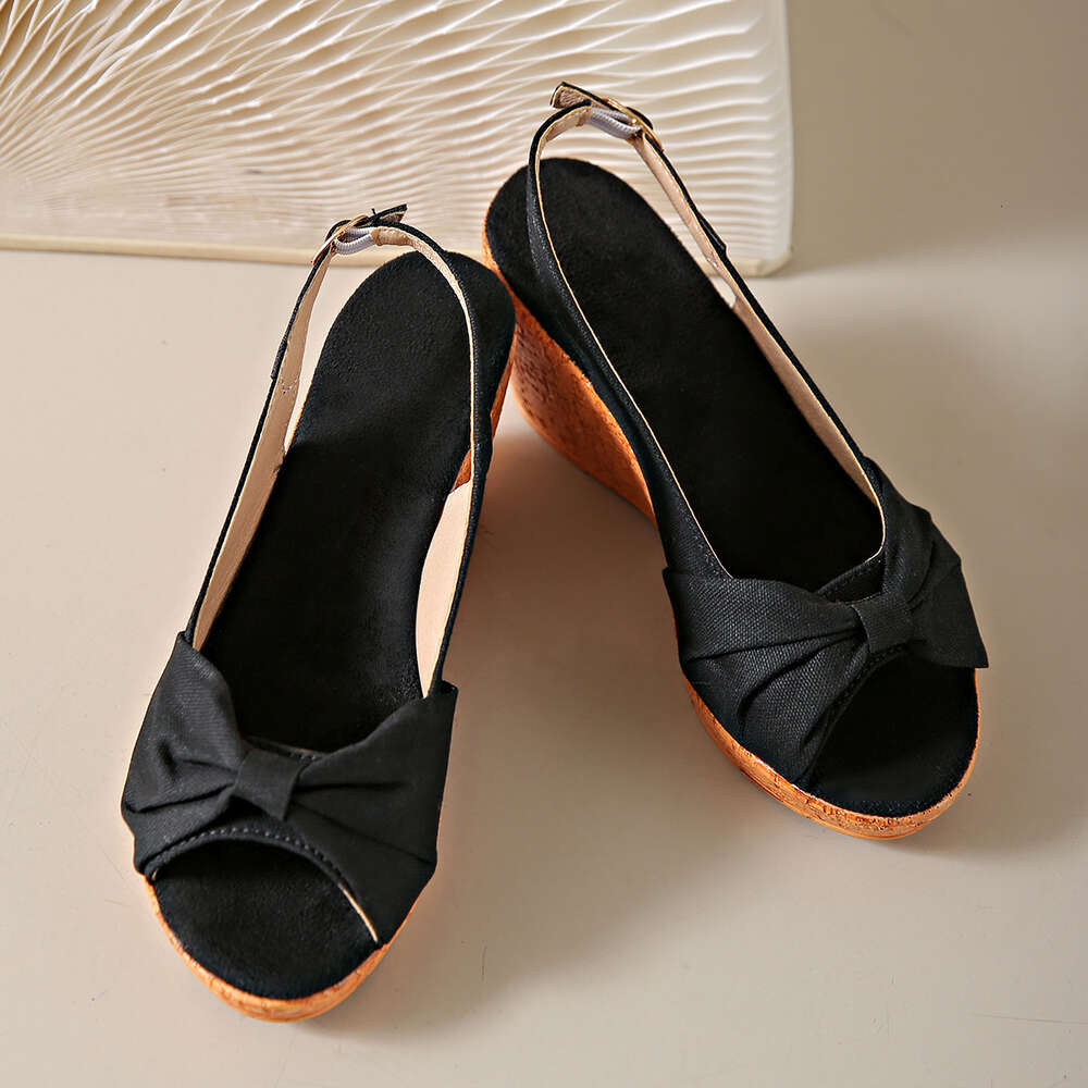 Size Summer Large New Sandals Women S Casual Buckle Wooden Roman Slope High Heels Ddmysaturn