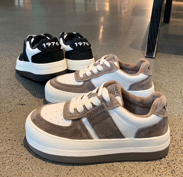 Designer Shoes In Black And White Patchwork Sneakers Chunky Platform Fashion Breathable Best Quality Woman Shoes