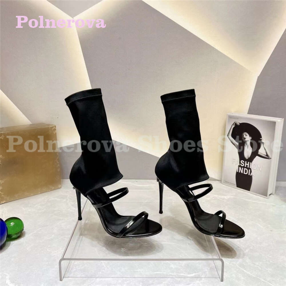 One-Word Strappy Stiletto Open-Toed Sandals Women's Summer Roman Niche White High-Heeled Fashion Shoes