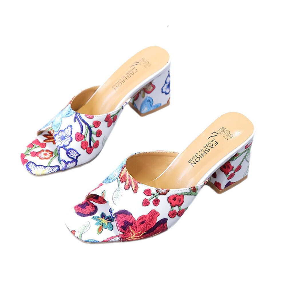 Slippers Large Spring Women Flowers China Chic Ins Style High Heel Sandals Ddmysaturn