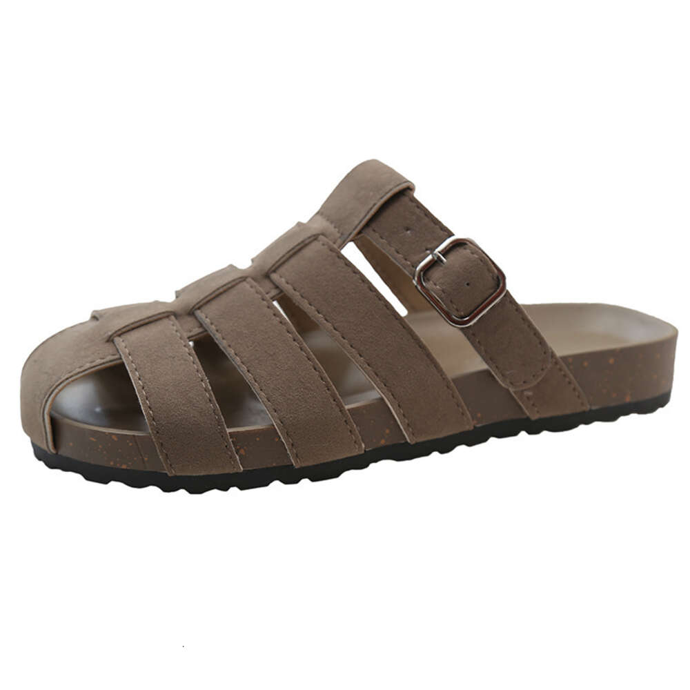 Summer Large Size New Women S Stripe Checkered Buckle Roman Style Bread Thick Sole Slippers Ddmysaturn