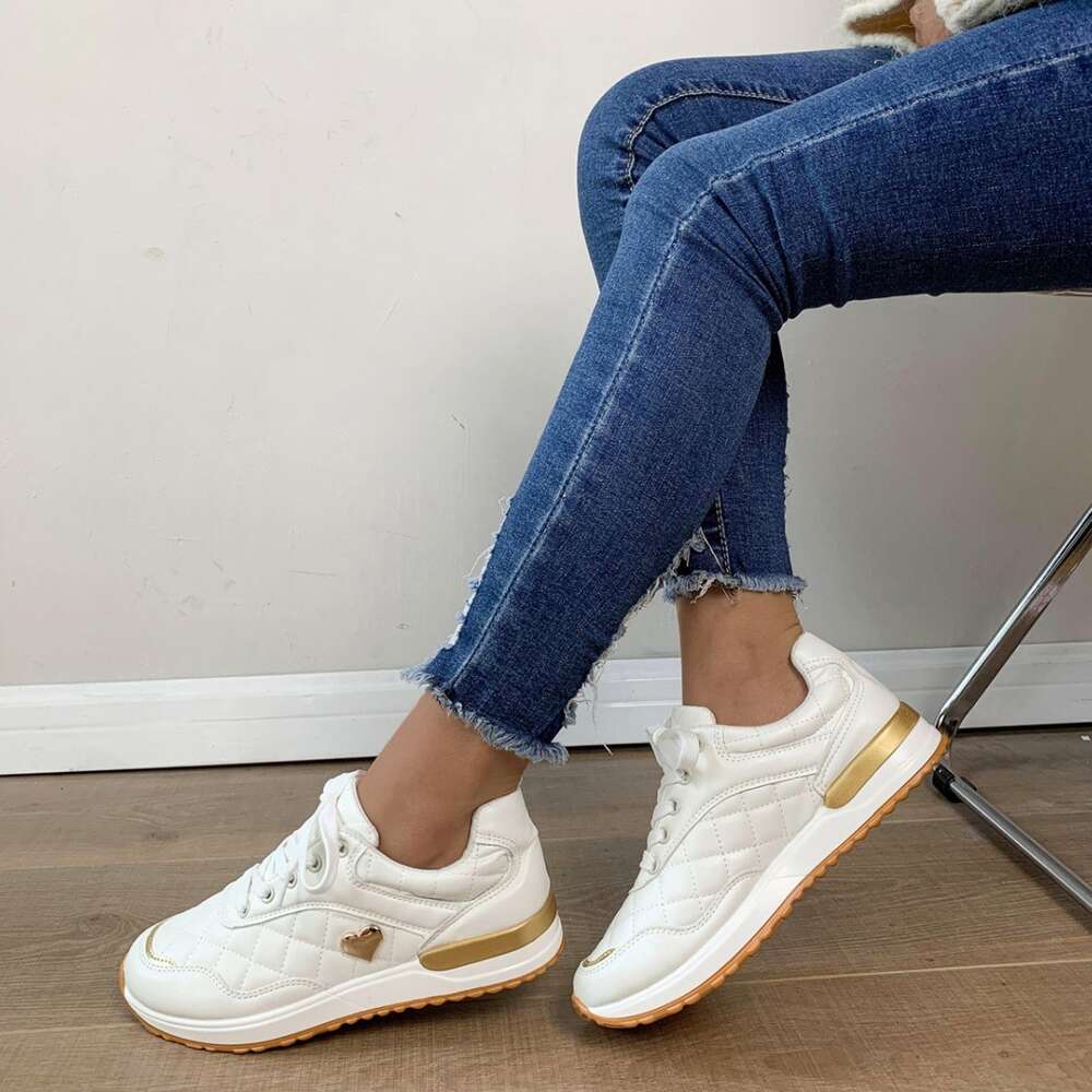 Single Large Size Shoe Women S Round Toe Flat Bottomed Glossy Patchwork Sports And Casual Shoes Sneakers Ddmysaturn