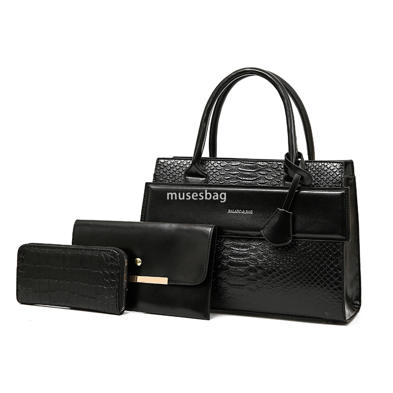European and American women's high-end fashion trend retro fashion crocodile pattern multifunctional set three piece set versatile temperament an