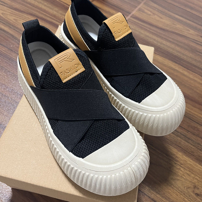 Designer Shoes In Black And White Casual Shoes Low Flat Sneakers Mesh Surface Platform Women Black White Breathable Shoe