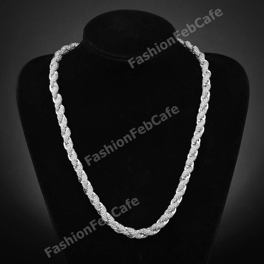 Fash Jewelry Cuban Link Chain Hip Hop Alloy Inlaid Diamond 10mm Gold Sier Fried Dough Twists Necklace New Fash Exaggerated Men's Necklace Multi