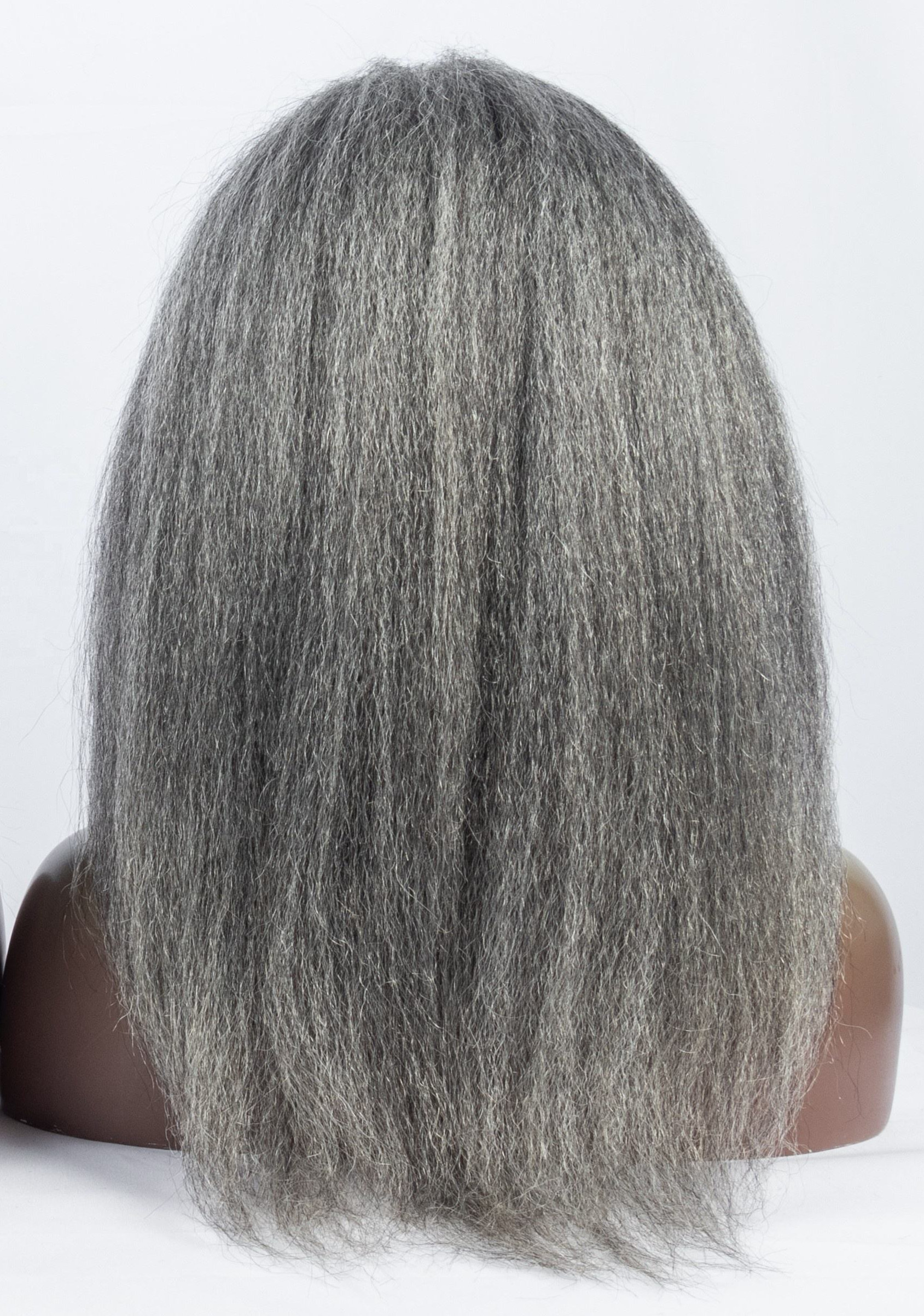 Hot Selling Salt and Pepper 13x4x1 t part hd lace Human Hair Wigs Kinky Straight 12A Brazilian Human Hair 10-20inch