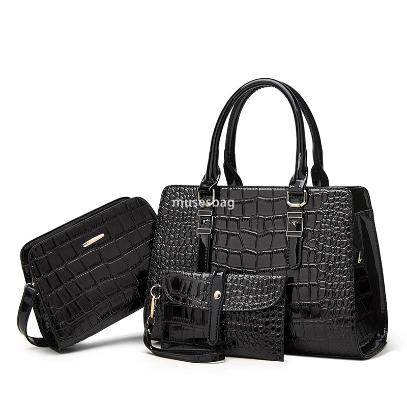 European and American women's designer retro fashion large capacity lightweight color matching mother and child bag three piece set portable one 
