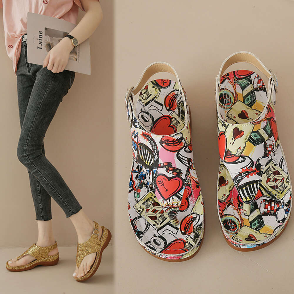 Size For Large Women S Fashion Sequin Clip Toe Buckle With Herringbone Flat Sole Sandals Ddmysaturn
