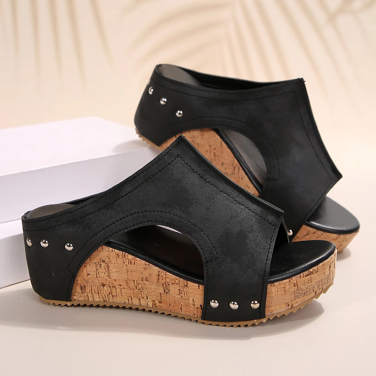 Women Toe Clogs Open Summer Wedge Sandals Fashion Woman Breathable Comfortable Sandal Casual Slippers Large Size Female Footwear