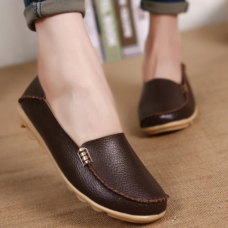 Women Flats Slip On Women Loafers Soft Moccasins With Genuine Leather Shoes Woman Plus Size Flat Shoes Women Causal Shoes Oxford 240619