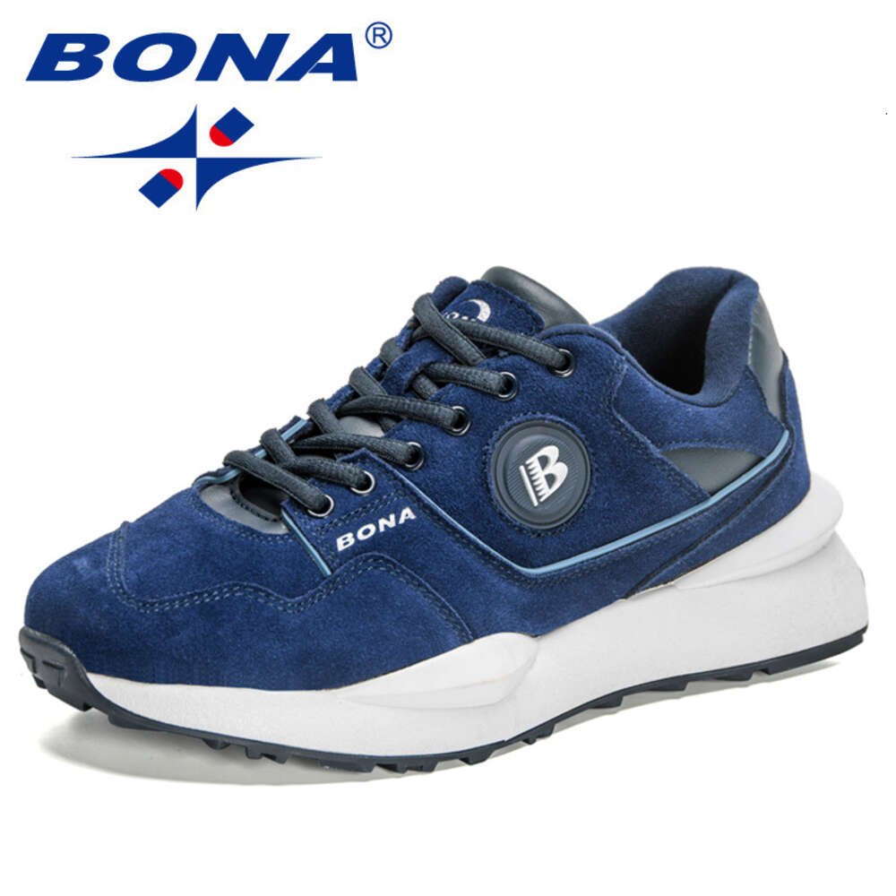 Designers BONA New Men Running Sport Shoes Man Comfy Lightweight Trainer Action Leather Walking Jogging Sneakers Ddmysaturn