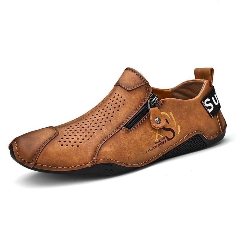 Withdrawal And Italian Leakage Picking Of Real Leather For Men S Casual New Hollow Out Single Shoes Ddmysaturn